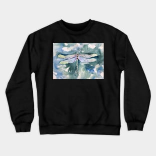 Dragonfly whimsical watercolor painting Crewneck Sweatshirt